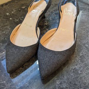 Christian Louboutin Flannel Slingbacks
